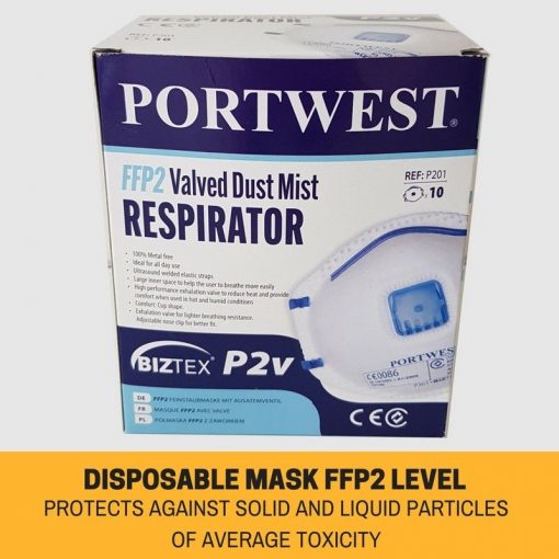 Face Mask - P201 FFP2 Valved Respirator - Image 3