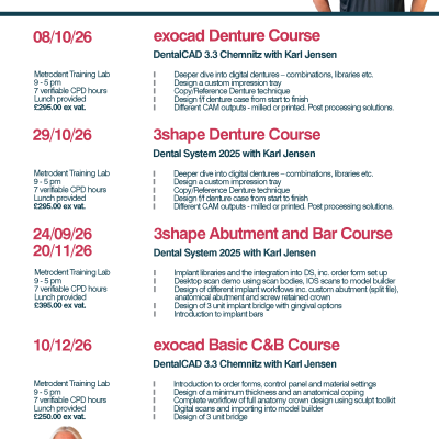 exocad and 3shape - Training courses at Metrodent 2026